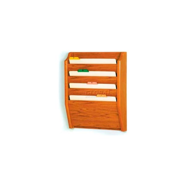 Wooden Mallet Wooden Mallet 4 Pocket Legal Size File Holder, Medium Oak CH17-4MO - main